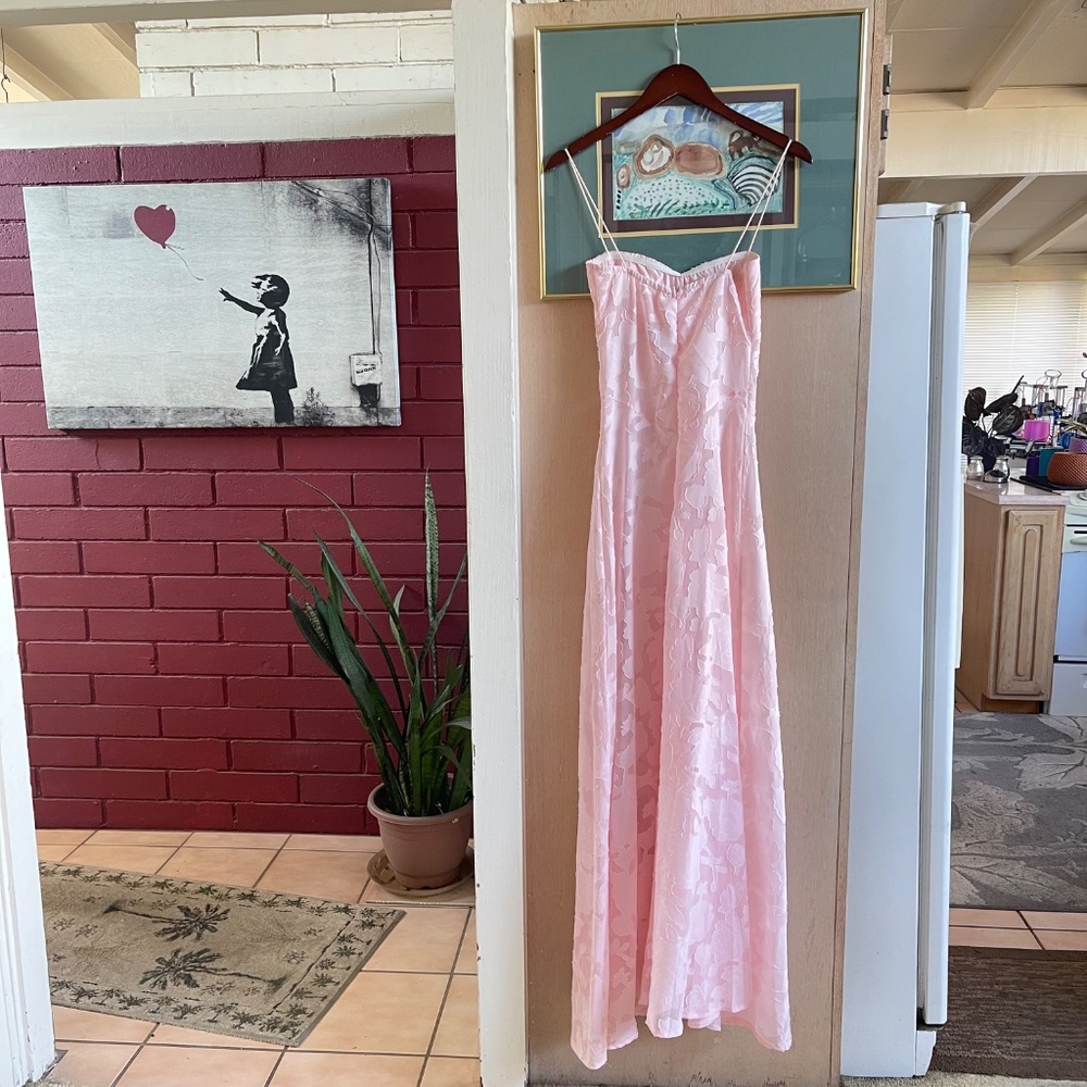 Loveshack Fancy Strapless Pink Long Mermaid Dainty Dress - Picture 2 of 8